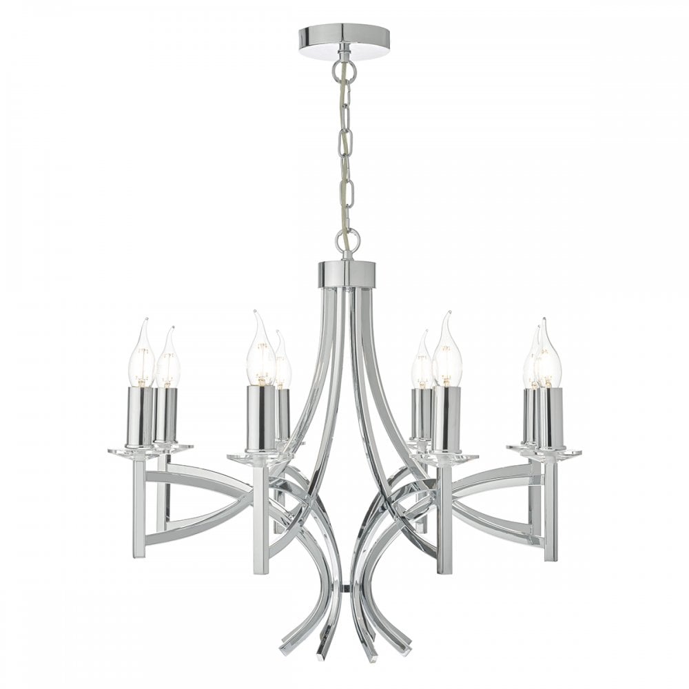 Lyon 8 Light Pendant Polished Chrome & Crystal