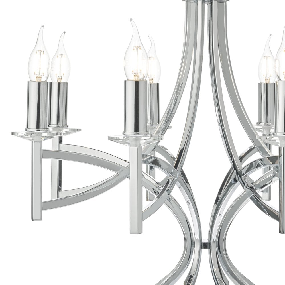 Lyon 8 Light Pendant Polished Chrome & Crystal