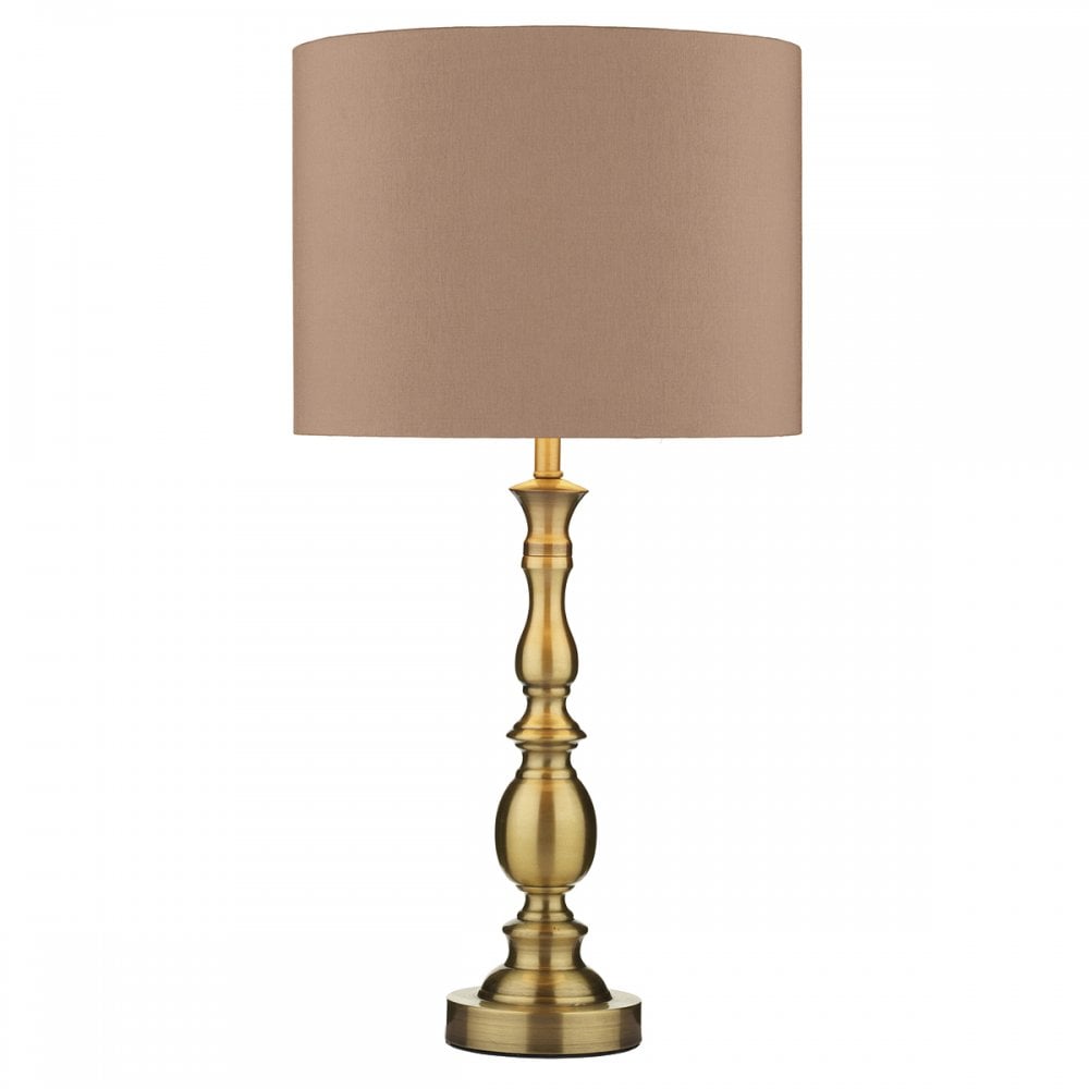 Madrid Ball Table Lamp Antique Brass complete with Shade