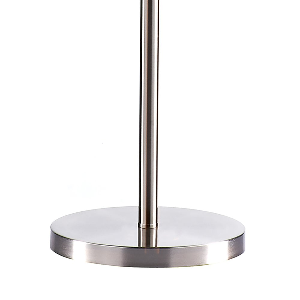 Madrid Ball Floor Lamp Satin Chrome complete with Shade