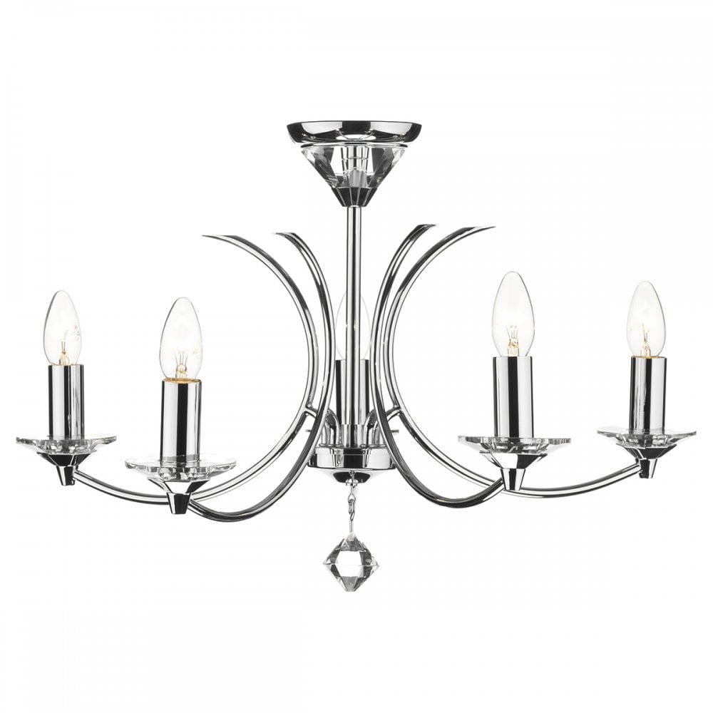 Medusa 5 Light Dual Mount Pendant K9 Crystal Polished Chrome