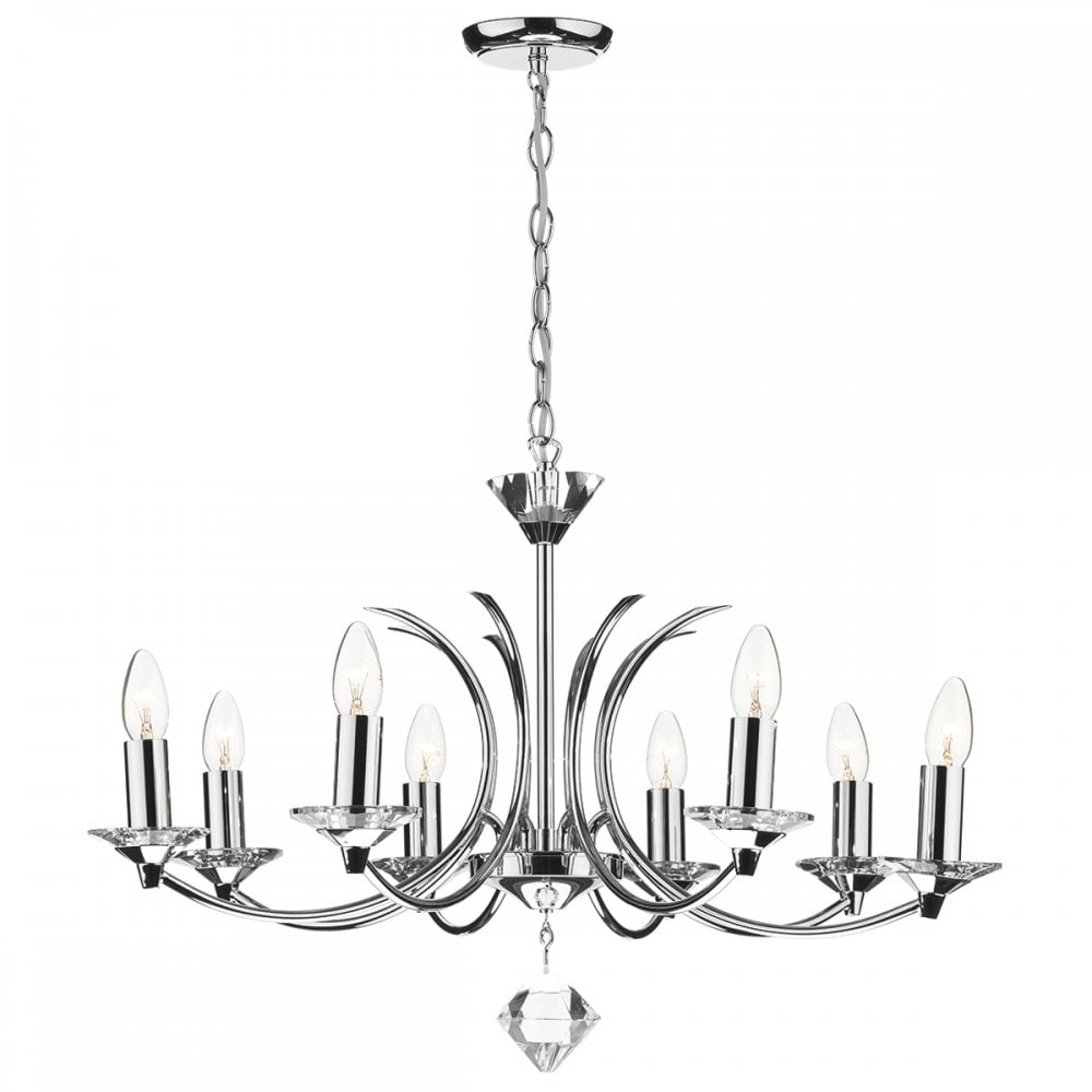 Medusa 8 Light Dual Mount Pendant K9 Crystal Polished Chrome