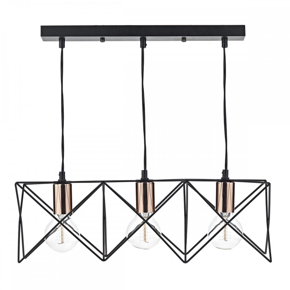 Midi 3 Light Bar Pendant Black