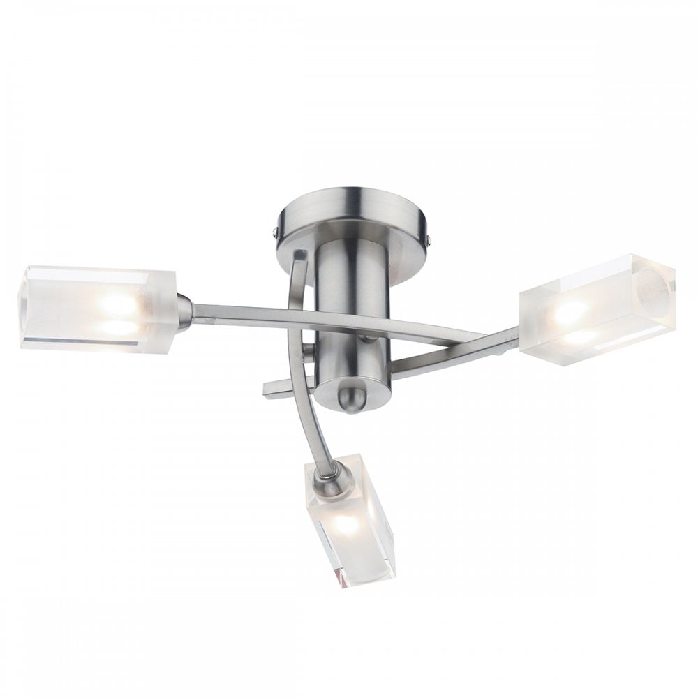 Morgan 3 Light Semi Flush Satin Chrome