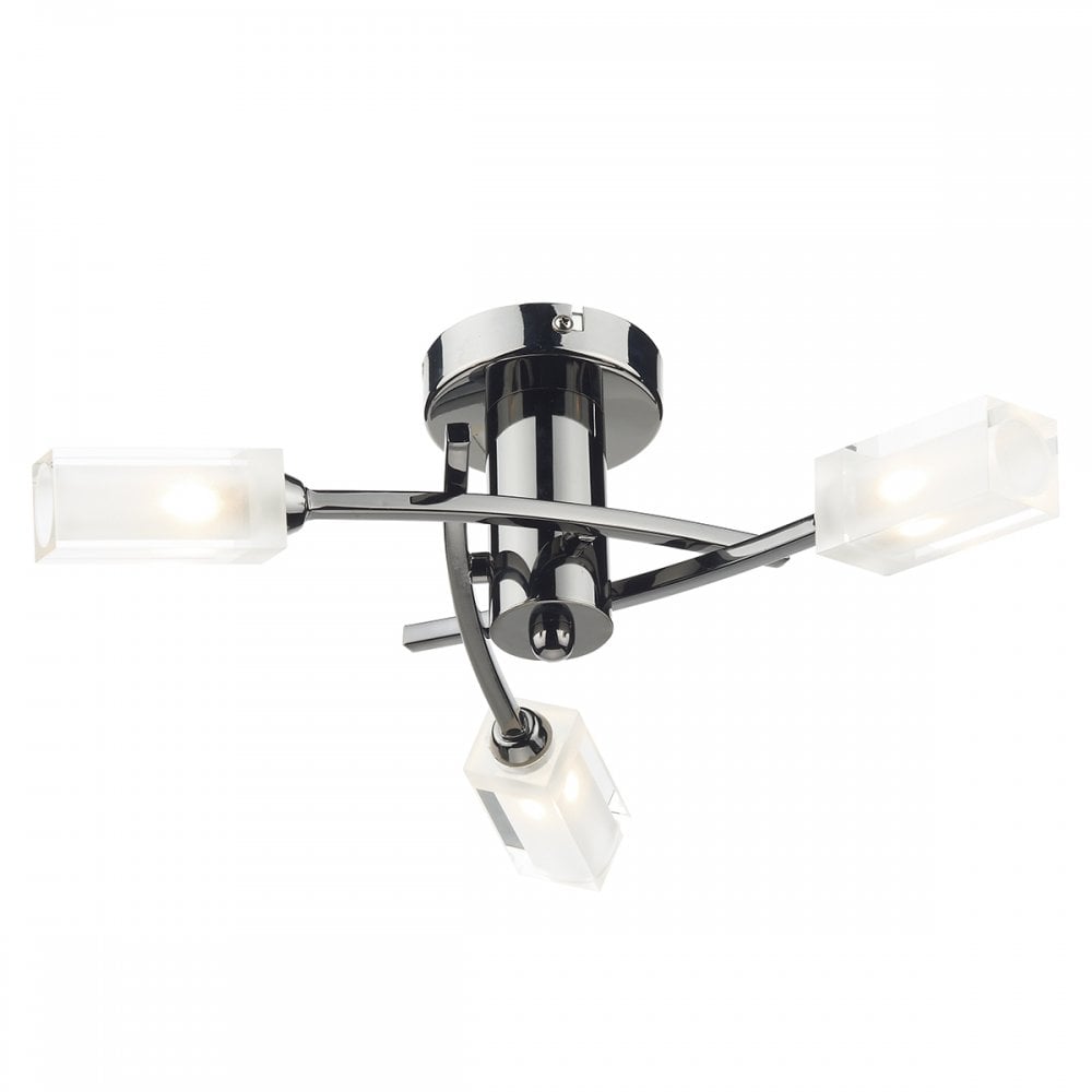 Morgan 3 Light Semi Flush Black Chrome