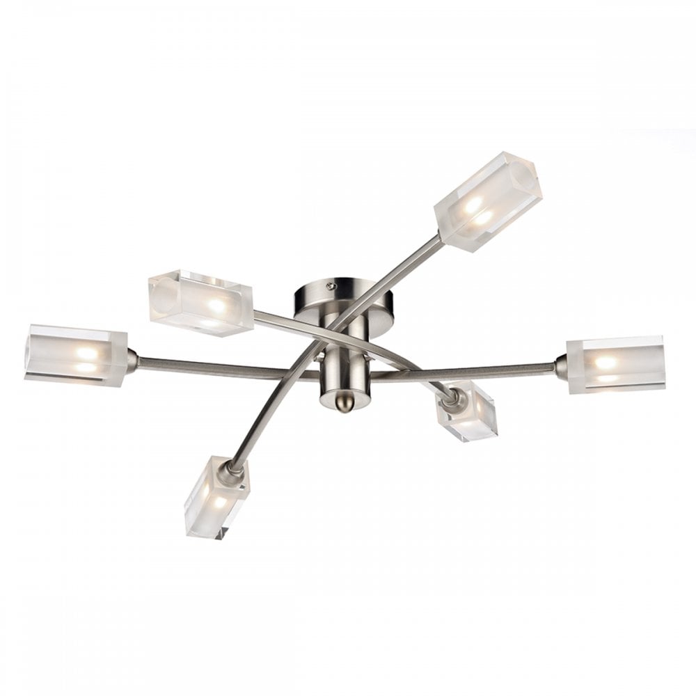 Morgan 6 Light Semi Flush Satin Chrome