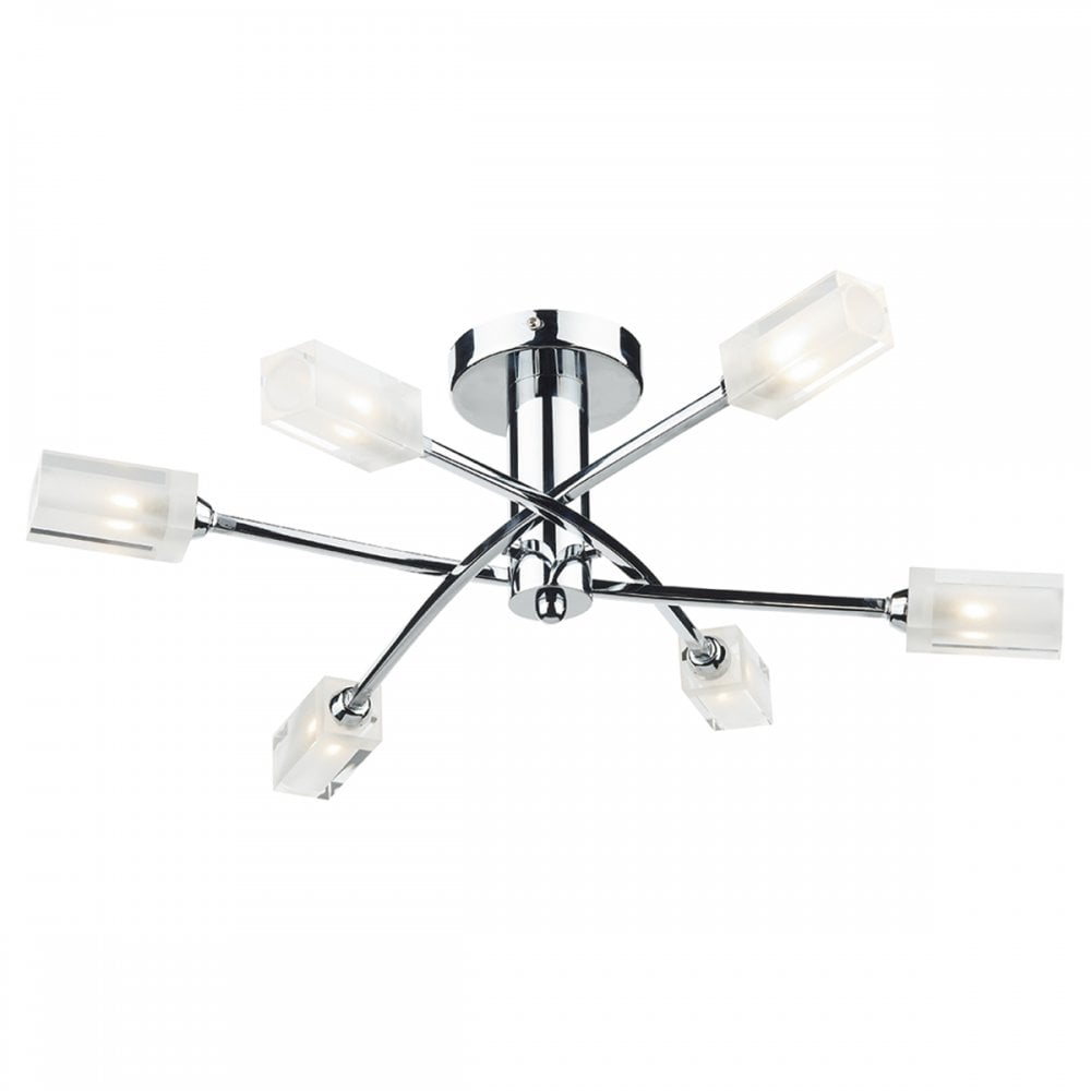 Morgan 6 Light Semi Flush Polished Chrome