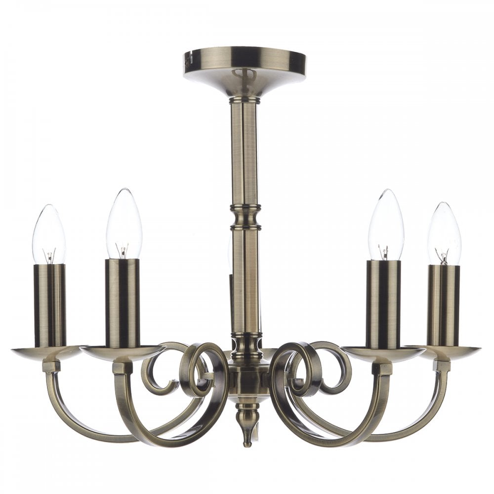 Murray 5 Light Dual Mount Pendant Antique Brass