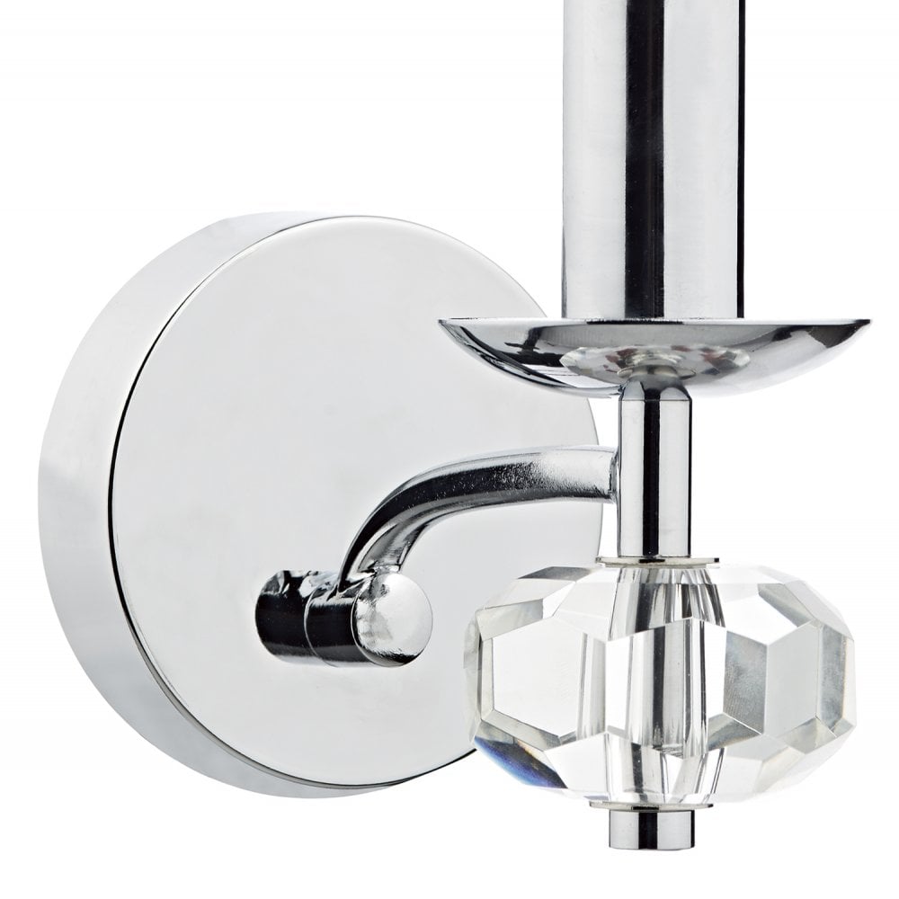 Oleana Single Wall Bracket Polished Chrome Crystal