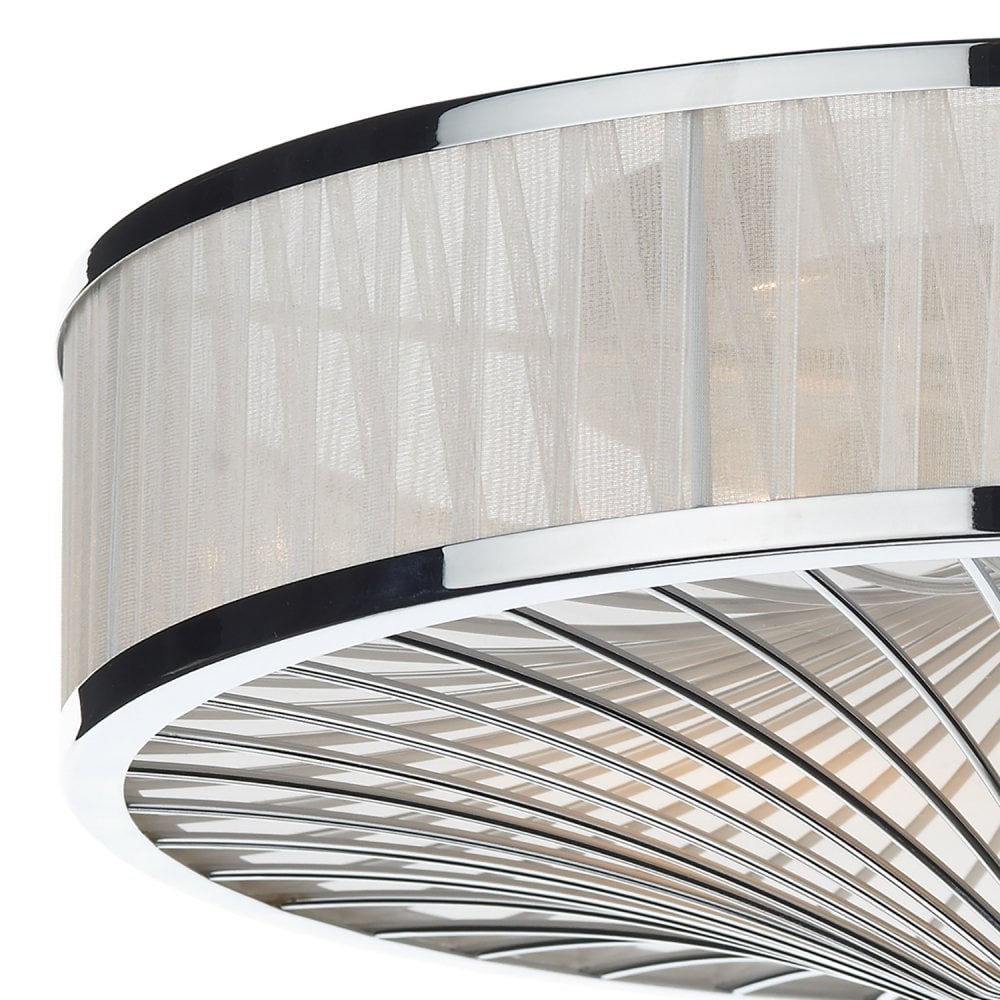 Oslo 3 Light Flush Polished Chrome/ White