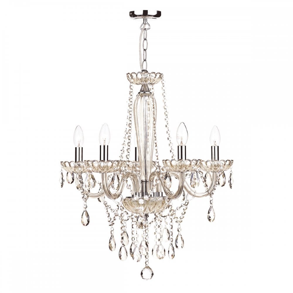 Raphael 5 Light Chandelier Champagne Crystal Shade Sold Separately Roh07