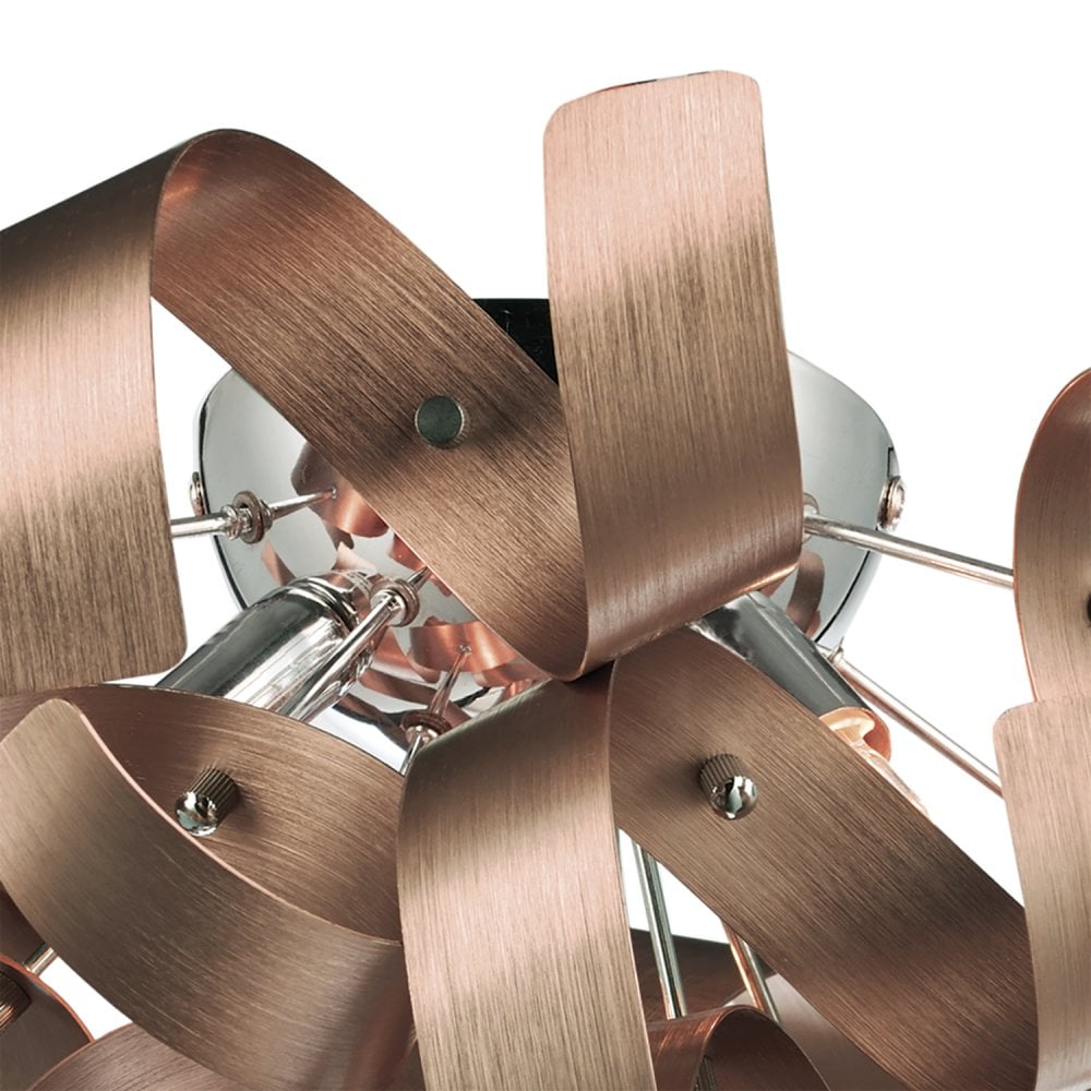 Rawley 4 Light Ribbon Flush Brushed Copper