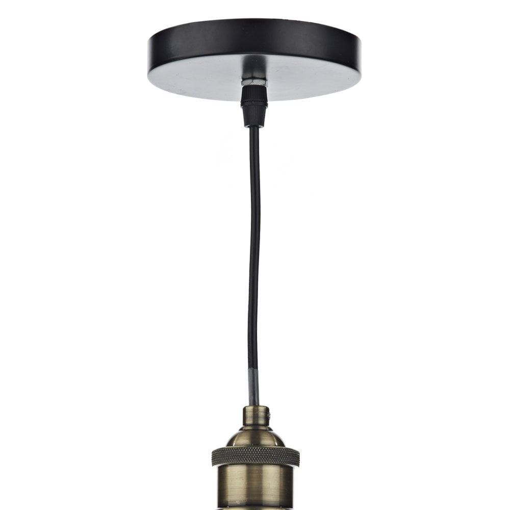 Ray 1 Light Pendant Antique Brass Clear