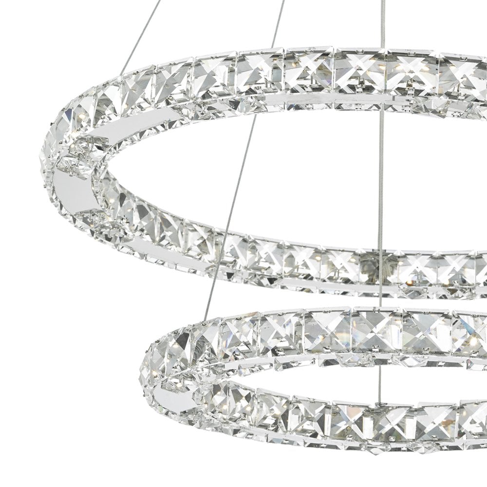 Roma LED Pendant Crystal with Chrome Dimmable