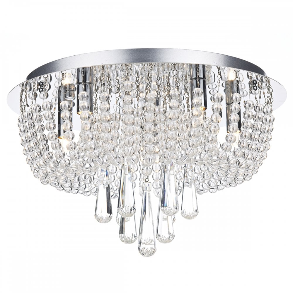 Saigon 5 Light Flush Polished Chrome/Clear