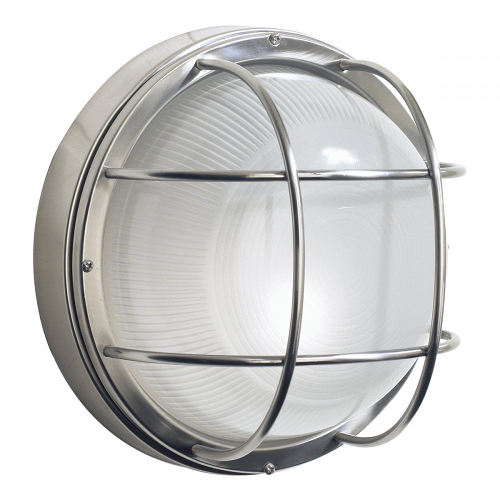 Salcombe Large Round Steel Wall Light IP44