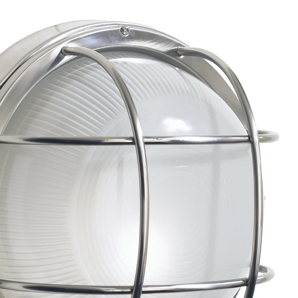 Salcombe Large Round Steel Wall Light IP44