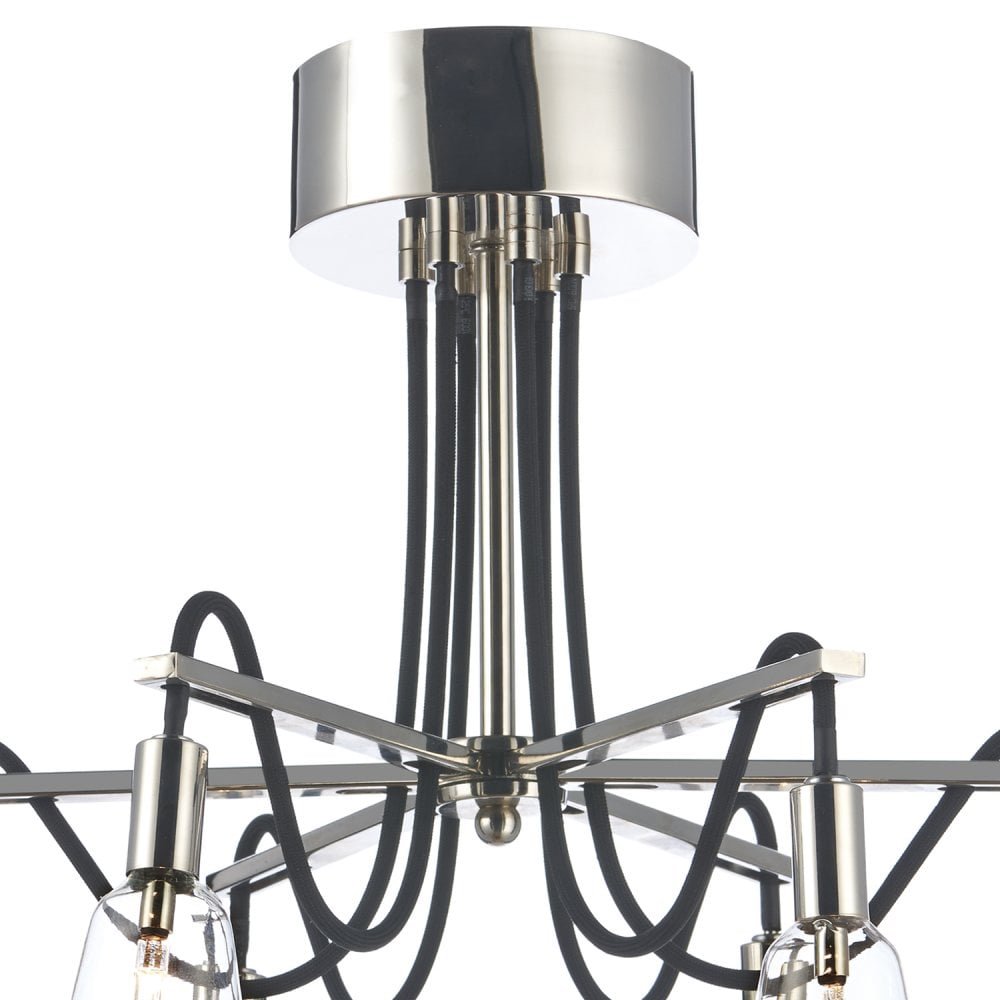 Scroll 6 Light Semi Flush Polished Nickel