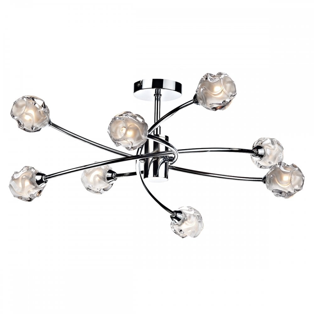 Seattle 8 Light Semi Flush Polished Chrome