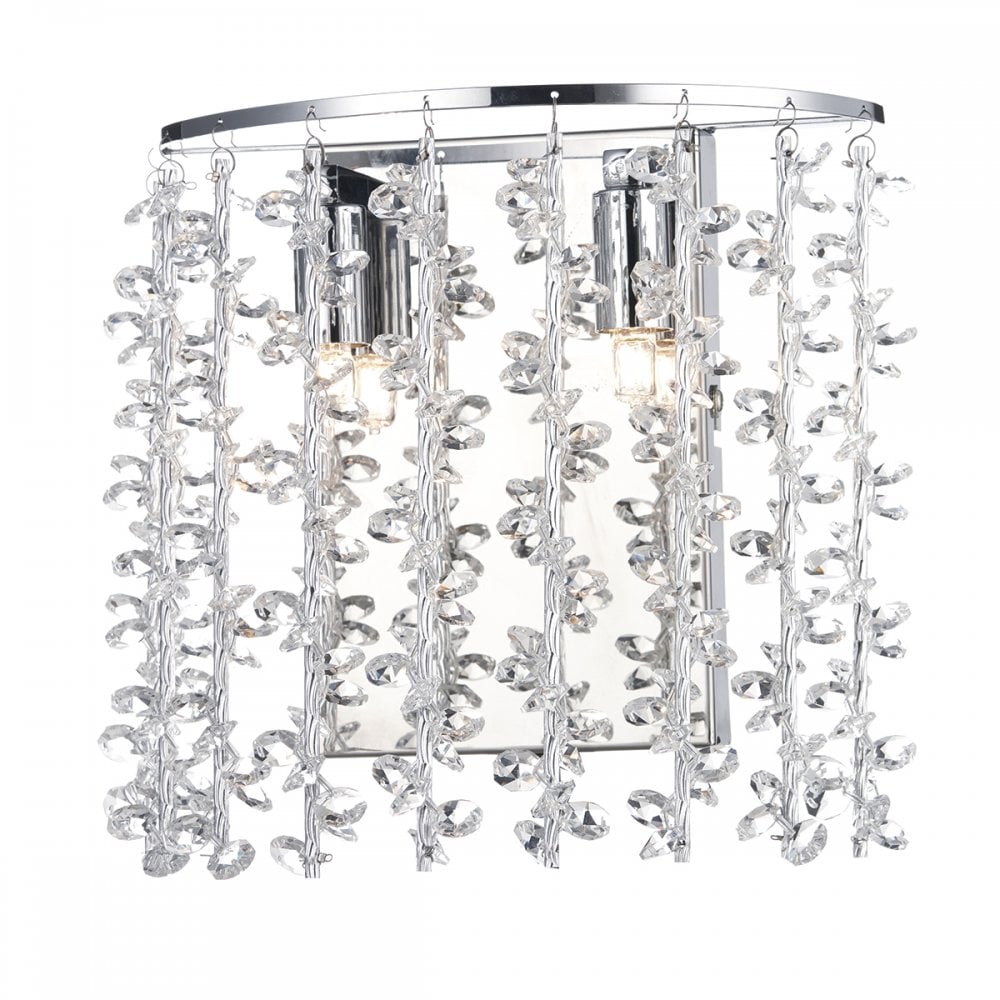 Sestina 2 Light Wall Bracket Decorative Rods with Crystal Beads