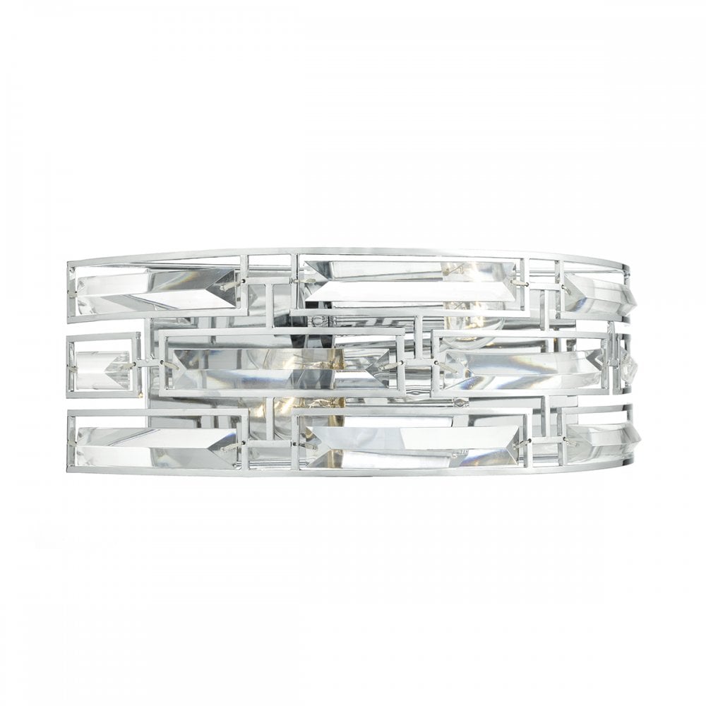 Seville 2lt Wall Light Crystal Polished Nickel Frame