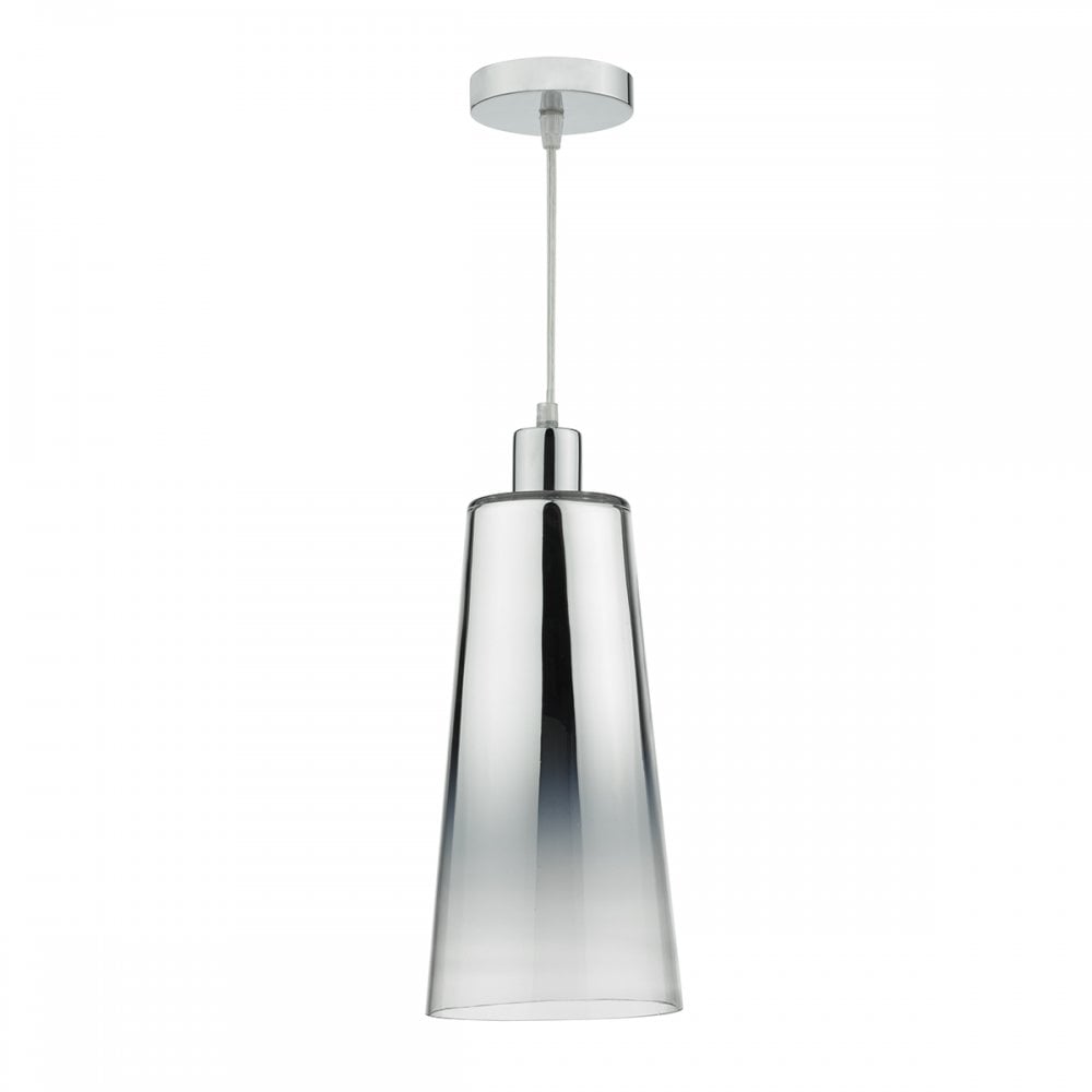 Smokey Easy Fit Pendant Graduated Chromed Glass