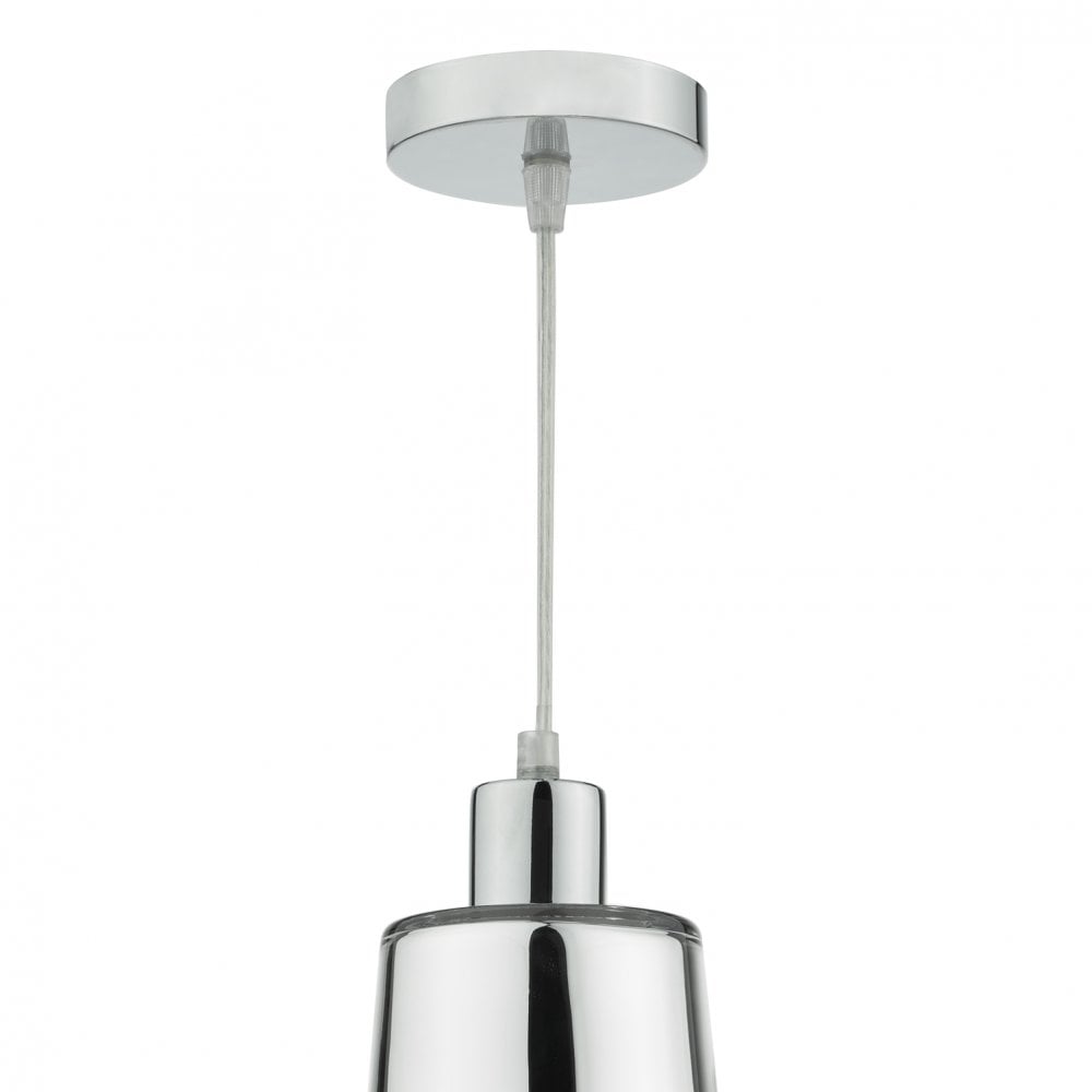 Smokey Easy Fit Pendant Graduated Chromed Glass