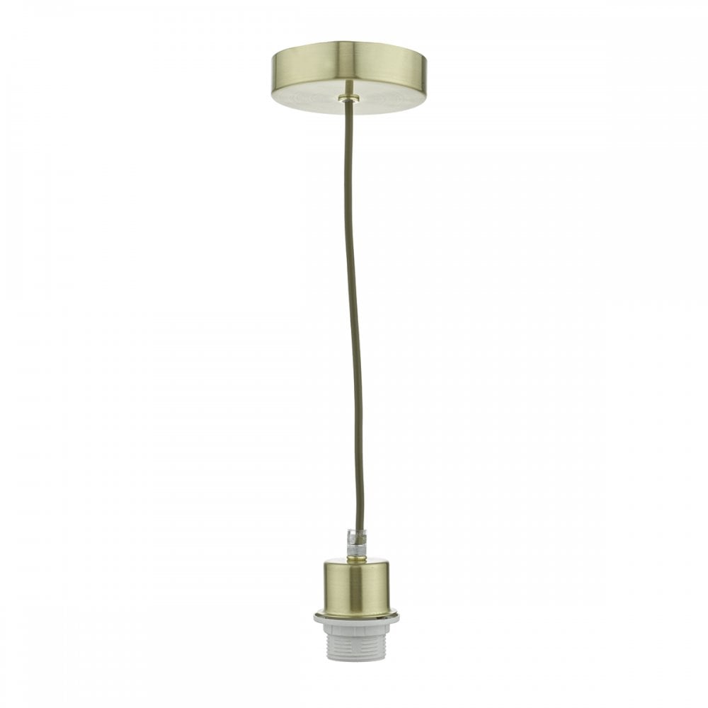 1 Light Satin Brass E27 Suspension With Clear Cable