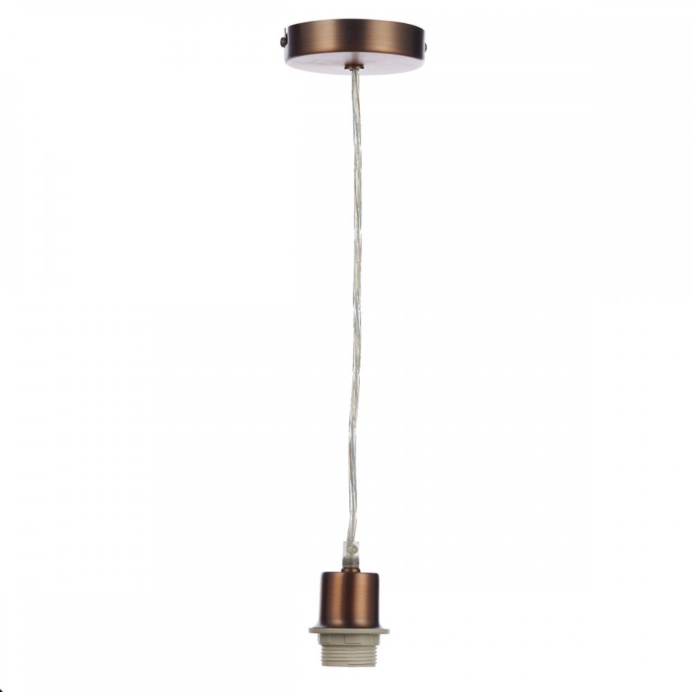 1 Light Aged Copper E27 Suspension With Clear Cable