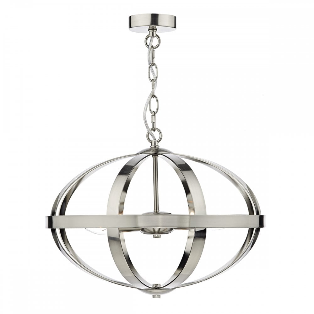 Symbol 3 Light Ceiling Pendant Satin Chrome