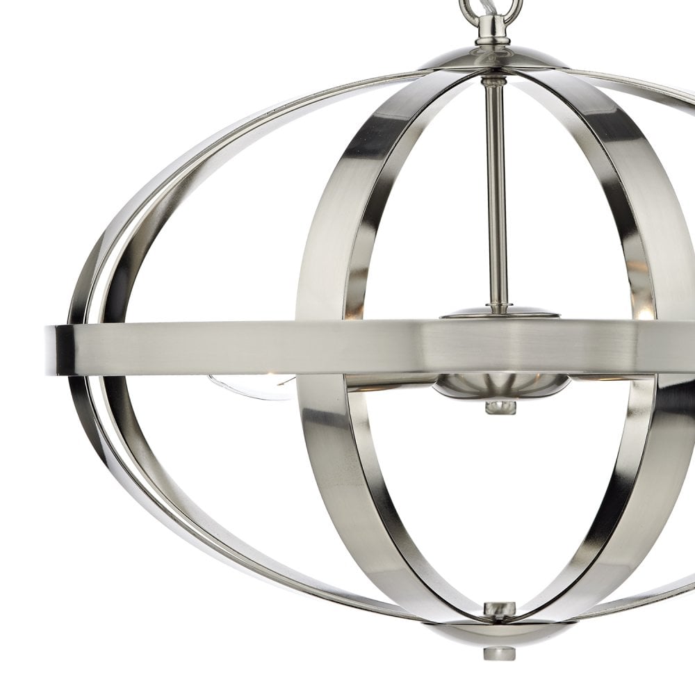 Symbol 3 Light Ceiling Pendant Satin Chrome