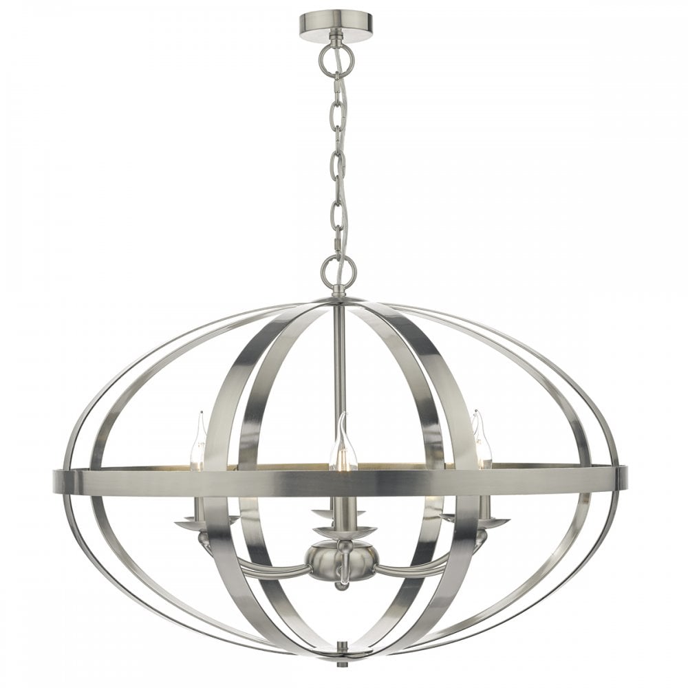 Symbol 6 Light Pendant Satin Chrome