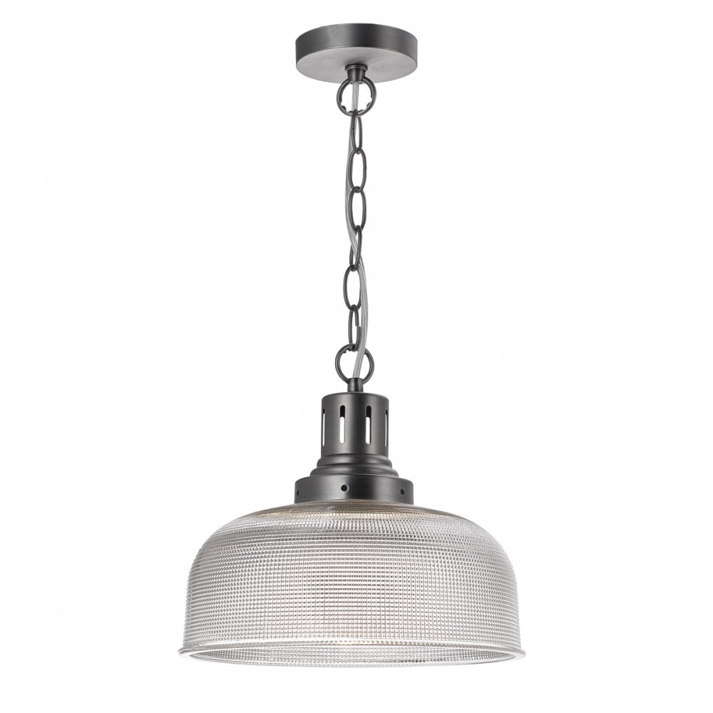 Tack 1 Light Glass Pendant Industrial Nickel