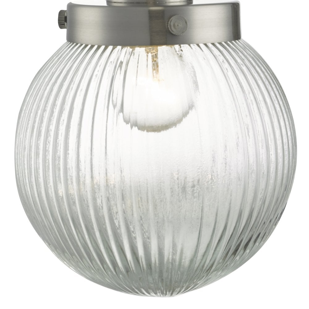 Tamara Wall Light Satin Nickel & Ribbed Glass