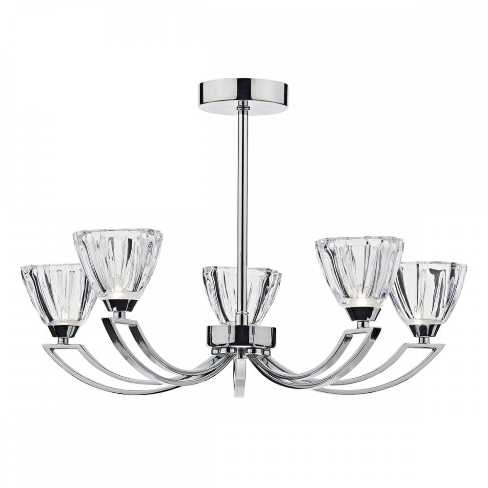 Vito 5 Light Semi Flush Polished Chrome