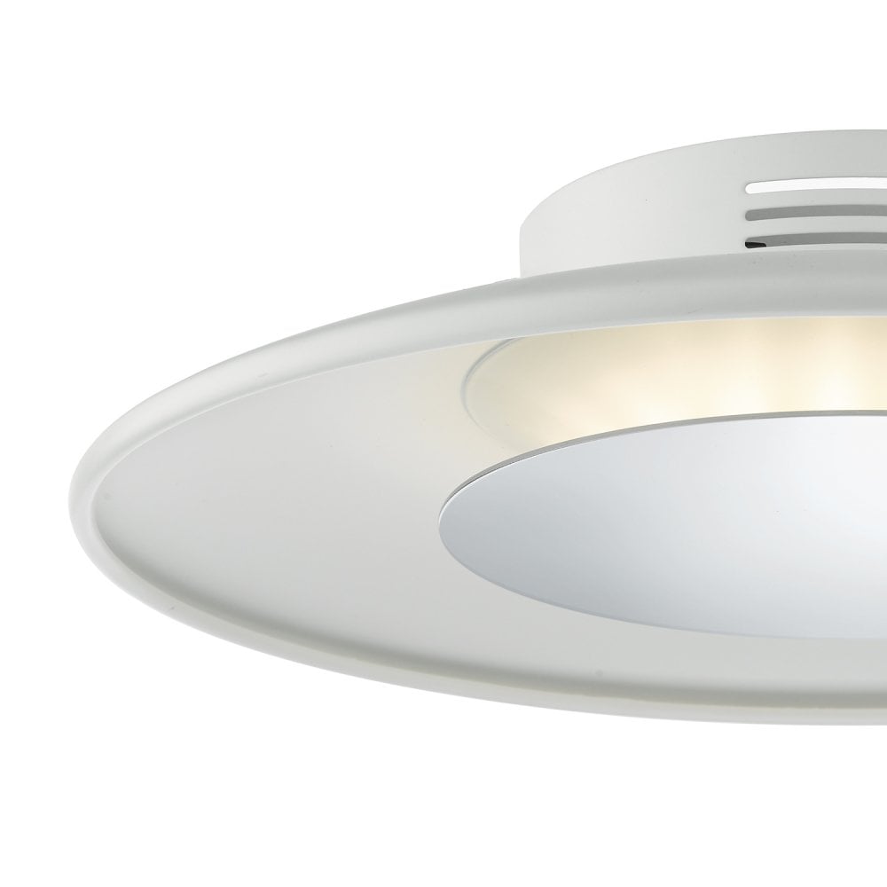 Worcester LED Small Ceiling Flush White & Polished Chrome