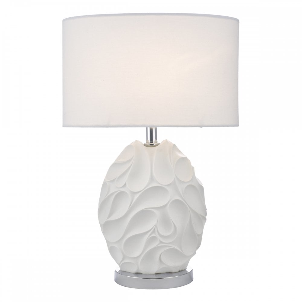 Zachary Table Lamp White Oval Cw Shd