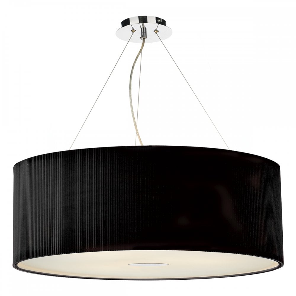 Zaragoza 6 Light Pendant Black 90CM