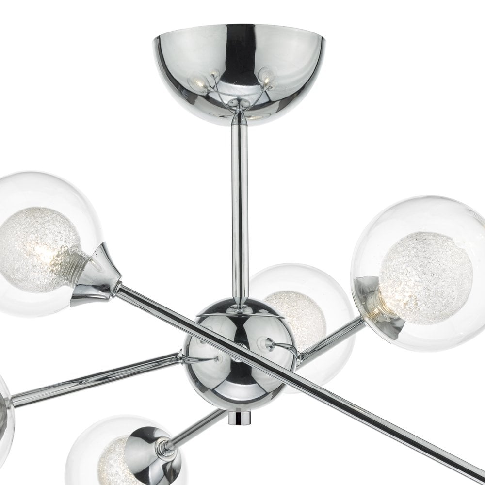 Zeke 6 Light Semi Flush Polished Chrome