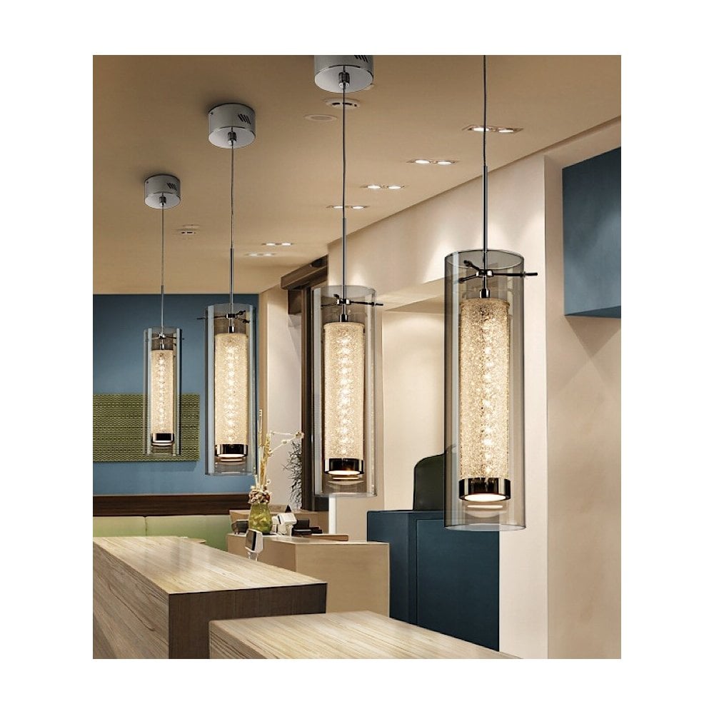 Zila 7.2W LED Modern Glass Tube Pendant