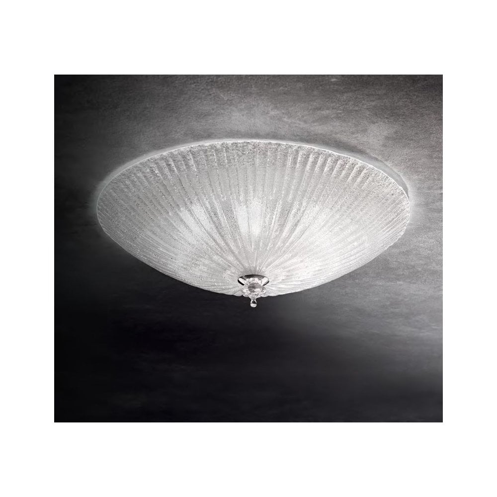 Transparent Glass Alabaster Style Shell Flush Ceiling Light