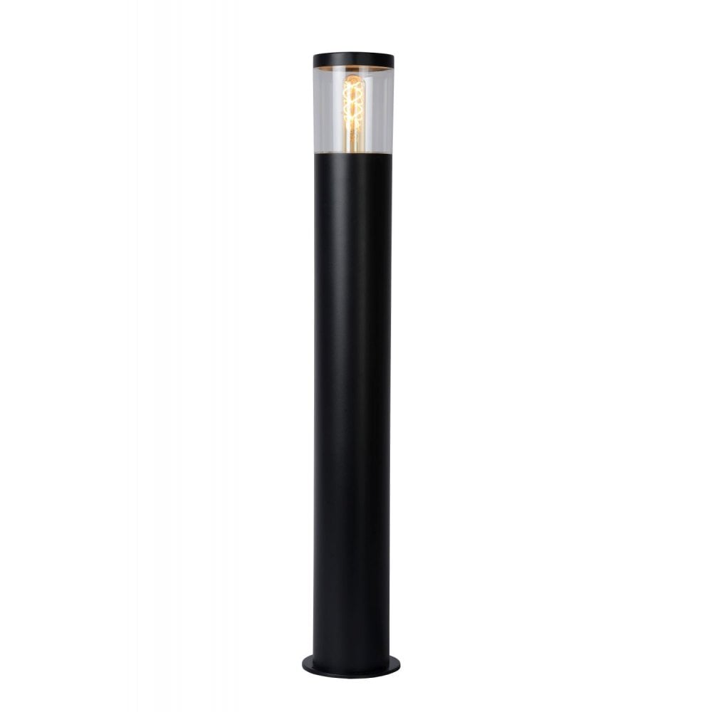 Fedor Modern Cylinder Steel Black Bollard Light