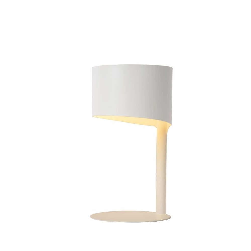 Knulle Modern Round Metal White Table Lamp