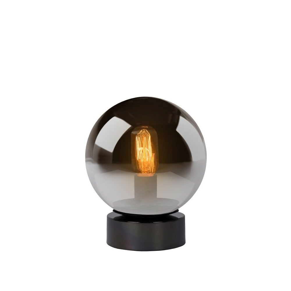 Jorit Modern Globe Glass Smoke Grey Table Lamp