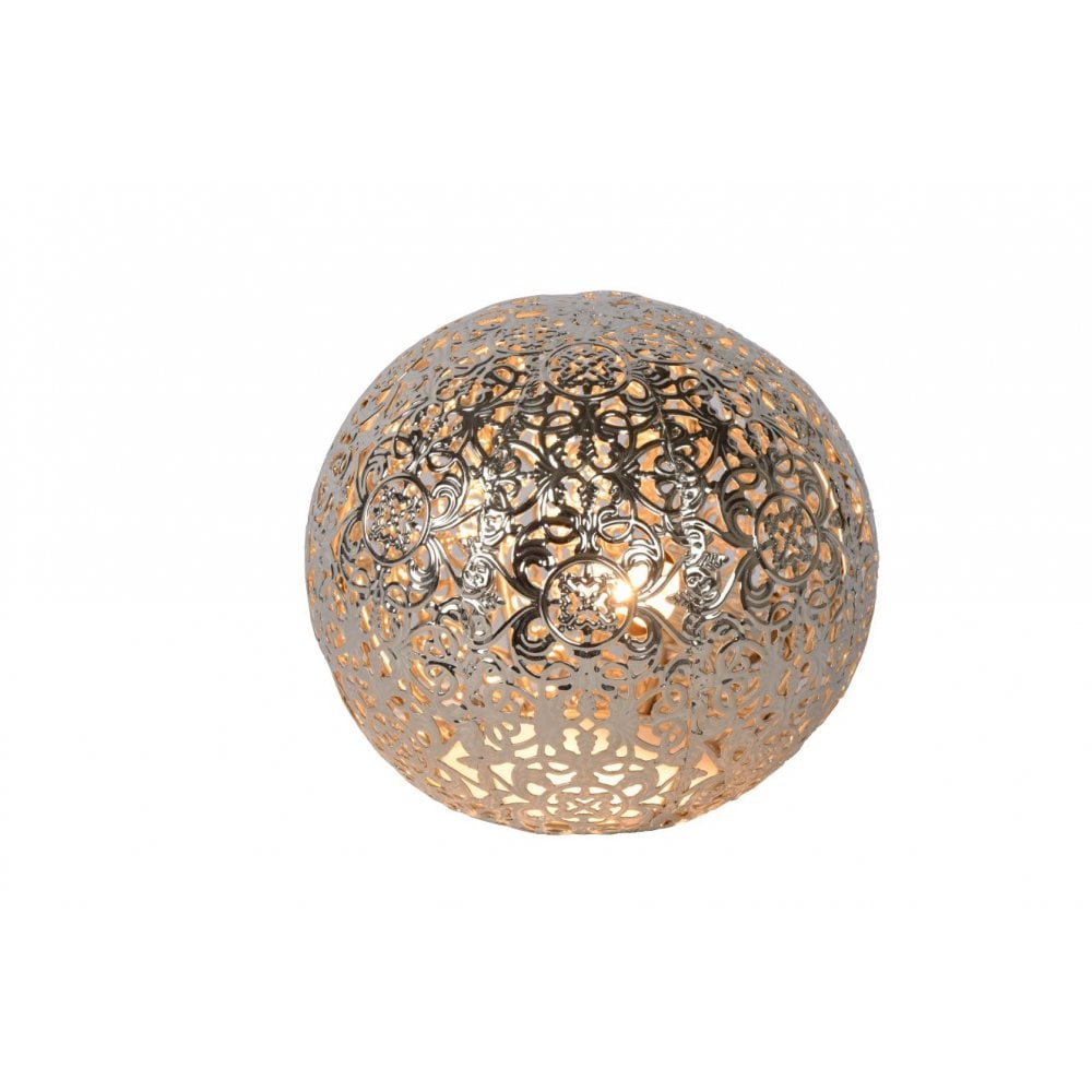 Paolo Cottage Globe Metal Silver Table Lamp