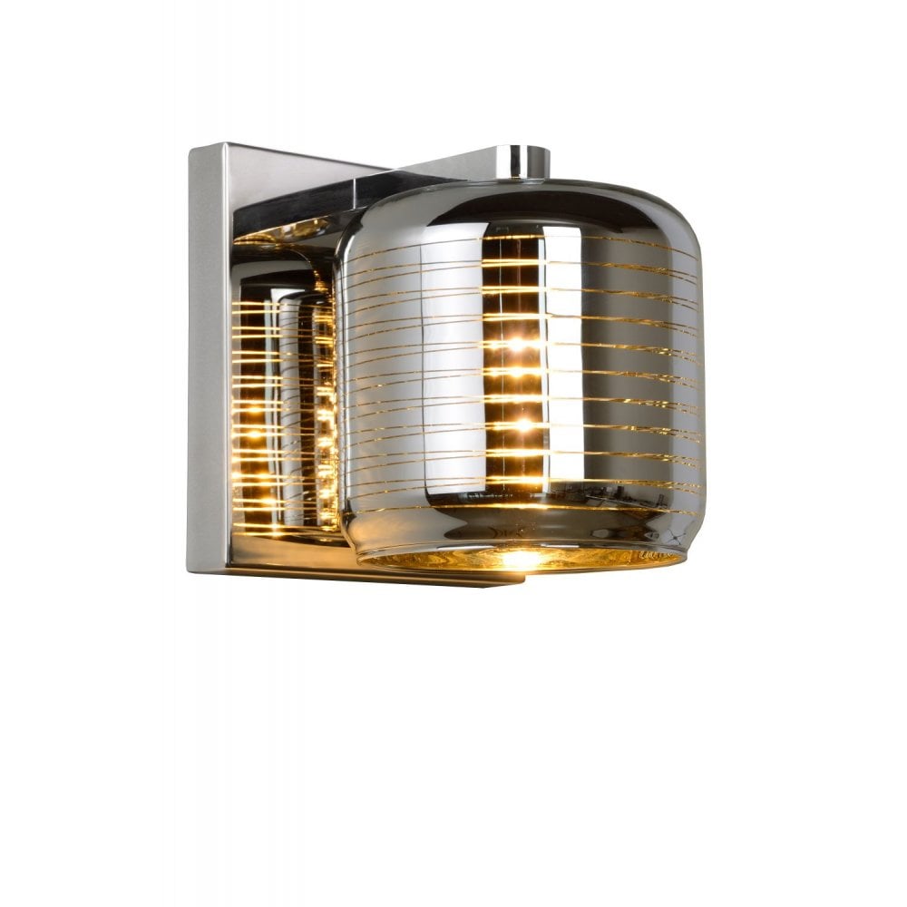 Eryn Modern Rectangle Metal Chrome and Gold Wall Light