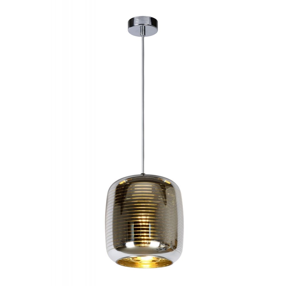 Eryn Modern Round Glass Chrome Pendant Light