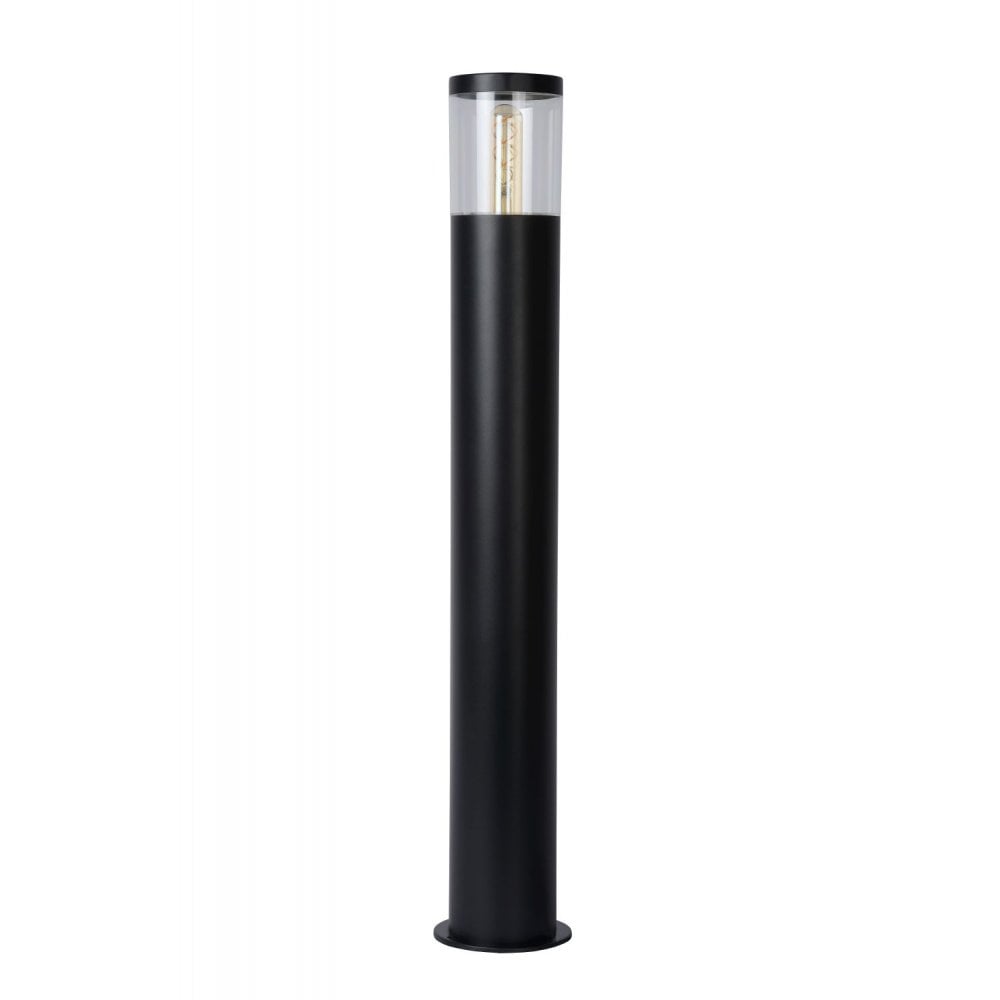 Fedor Modern Cylinder Steel Black Bollard Light