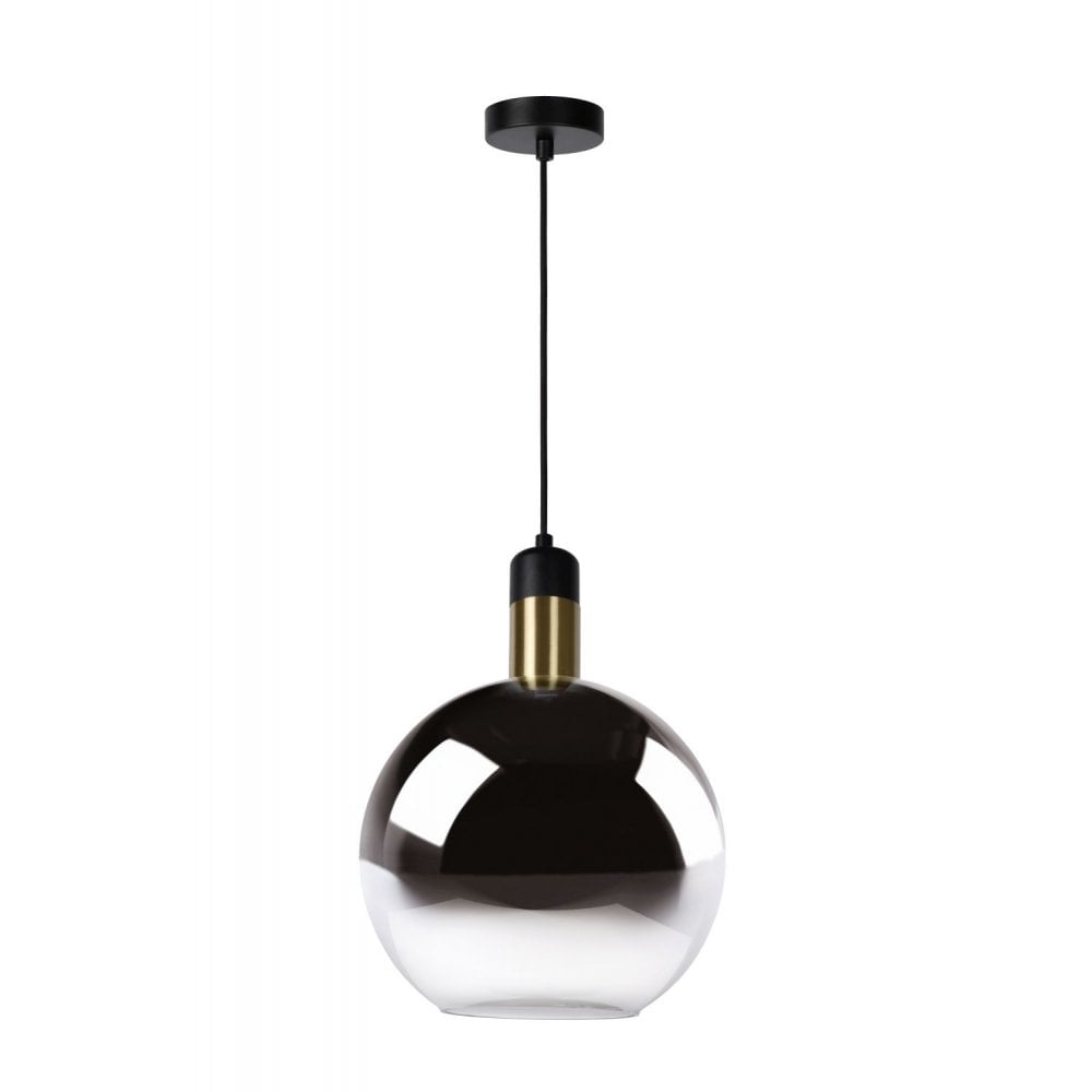 Julius Vintage Round Metal Smoke Grey Pendant Light