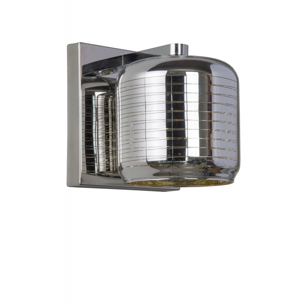 Eryn Modern Rectangle Metal Chrome and Gold Wall Light